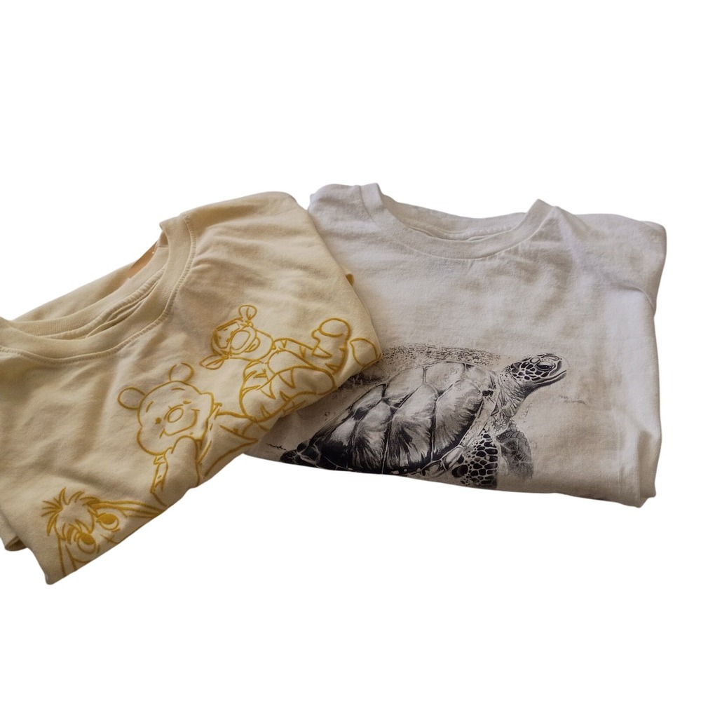 Disney Winnie the Pooh & Cayman Island Sea Turtle Graphic Retro T-Shirt Bundle L